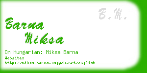 barna miksa business card